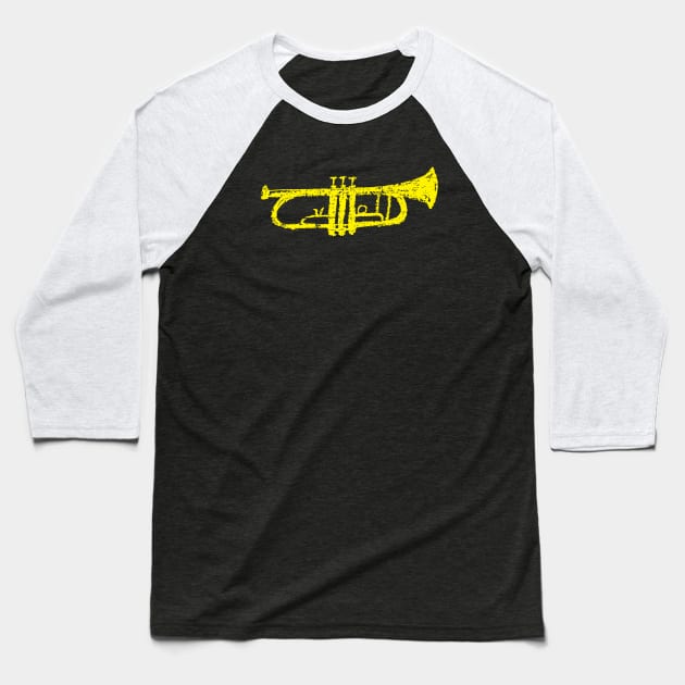 Funny Cartoon Style Trumpet Baseball T-Shirt by jazzworldquest